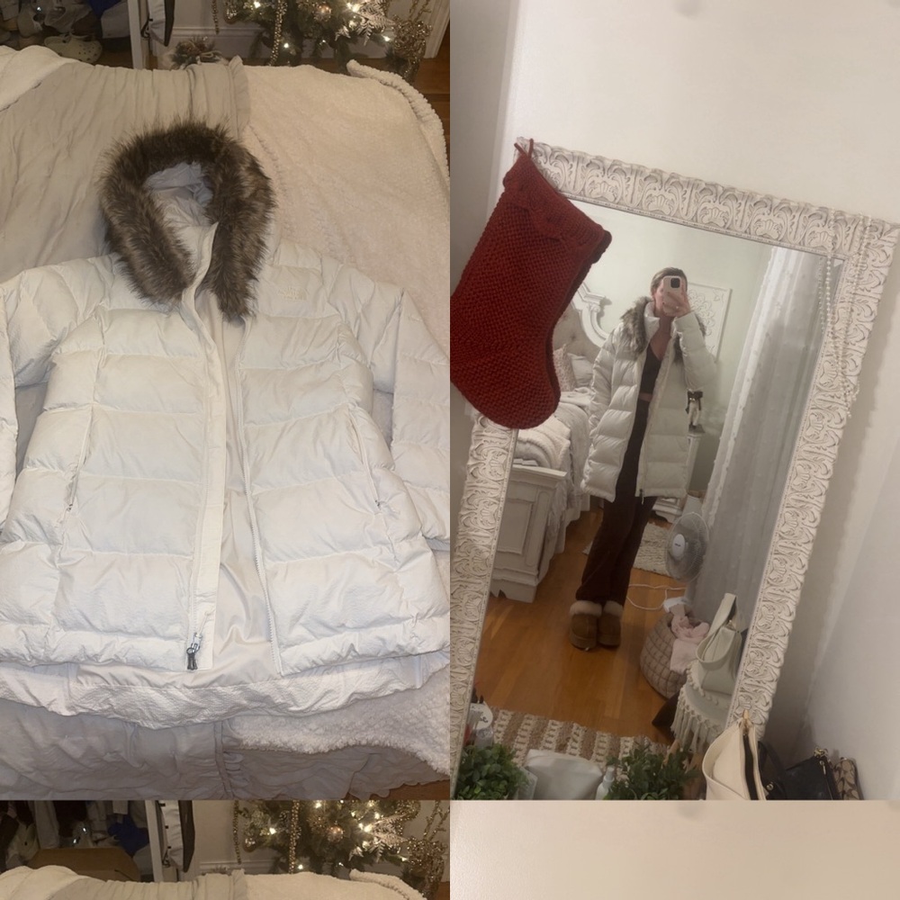 The North Face dreamer parkina gardenia white w/ detachable fur